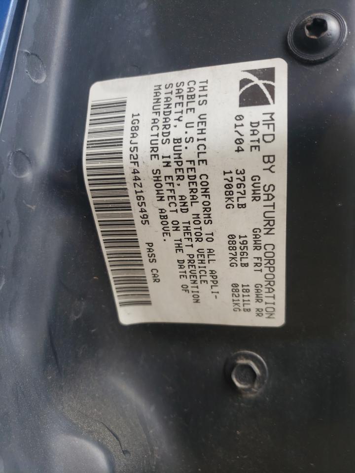 Photo 10 from auction – 2004 SATURN ION LEVEL with VIN 1G8AJ52F44Z165495