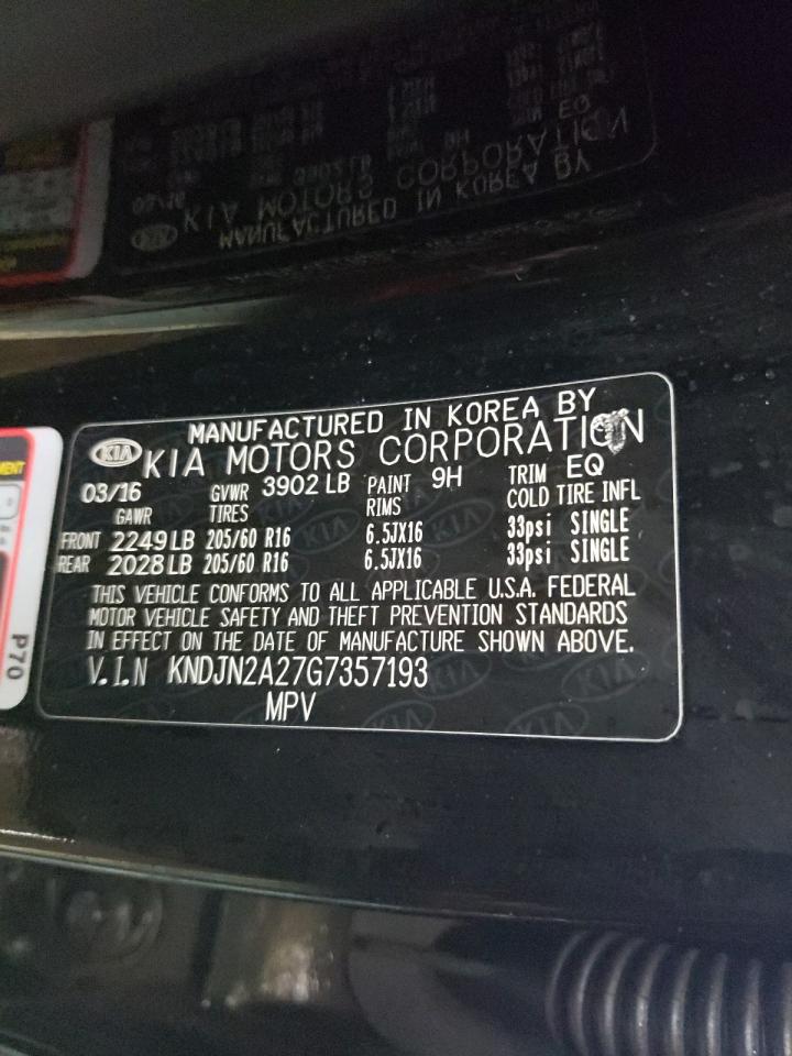 Photo 10 from auction – 2016 KIA SOUL with VIN KNDJN2A27G7357193