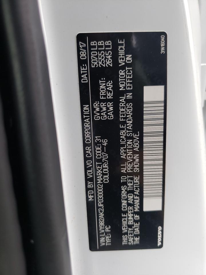 Photo 10 from auction – 2018 VOLVO S90 T5 MOM with VIN LVY982AK2JP030002