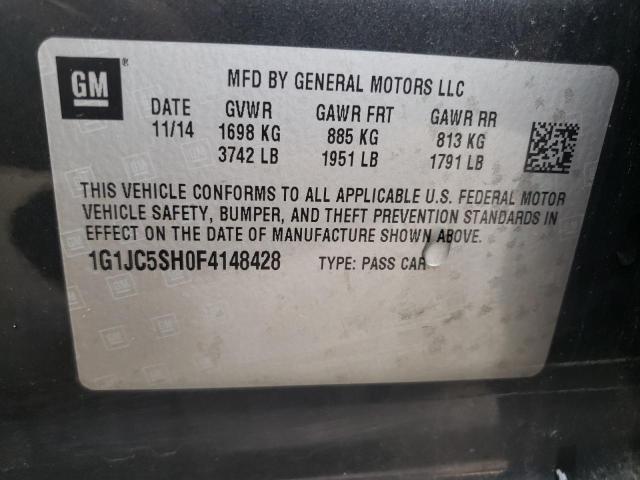 Photo 10 from auction – 2015 CHEVROLET SONIC LT with VIN 1G1JC5SH0F4148428