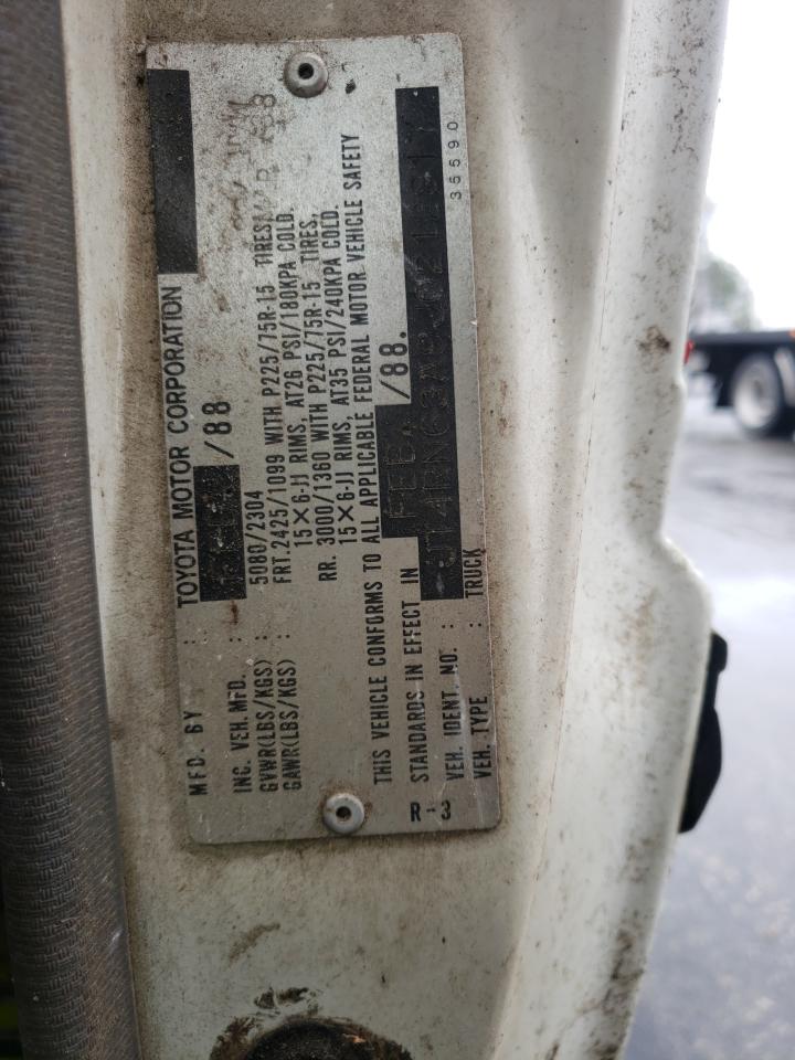 Photo 10 from auction – 1988 TOYOTA PICKUP RN6 with VIN JT4RN63A9J0212817