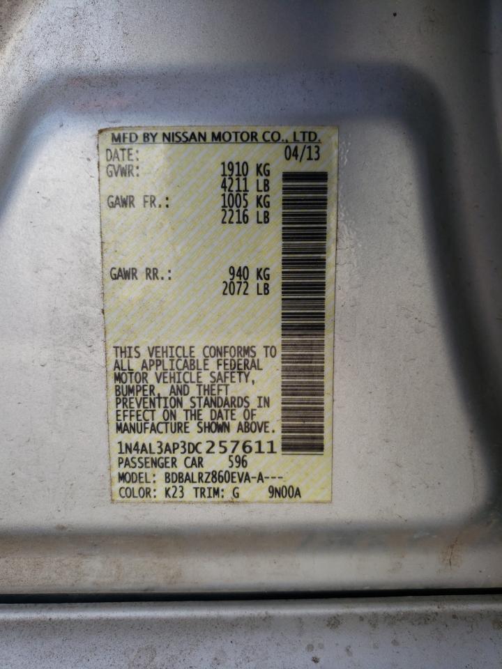 Photo 10 from auction – 2013 NISSAN ALTIMA 2.5 with VIN 1N4AL3AP3DC257611