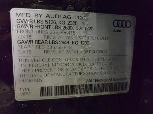 Photo 10 from auction – 2021 AUDI Q3 PREMIUM with VIN WA1EECF36M1054990