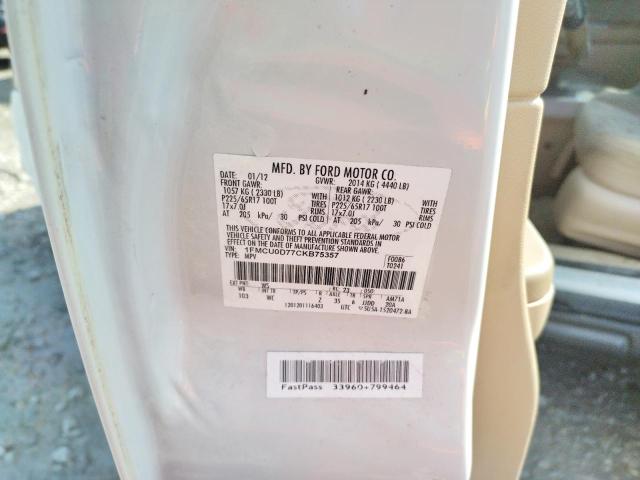 Foto 10 de la subasta – 2012 FORD ESCAPE XLT con VIN 1FMCU0D77CKB75357