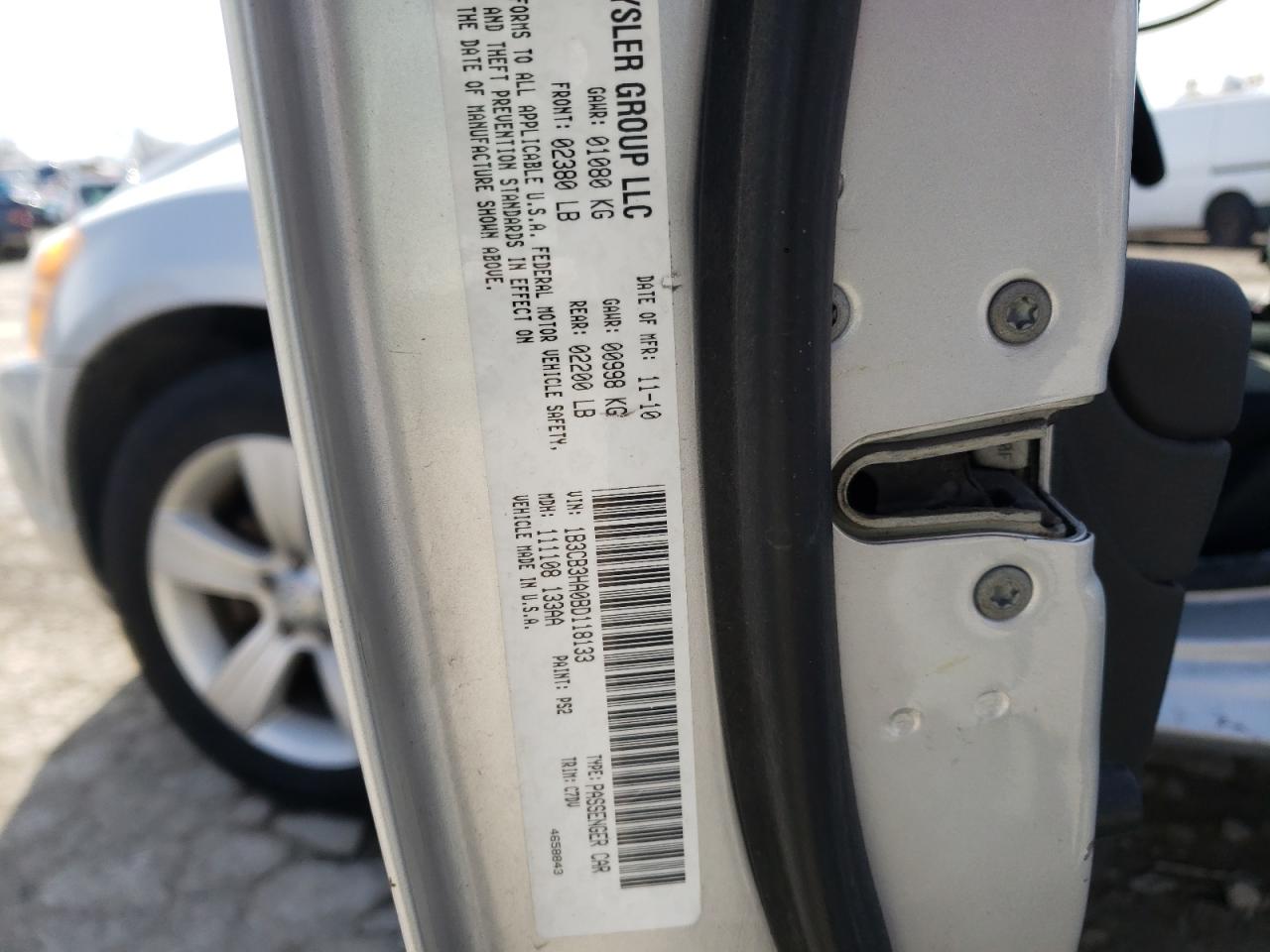 Photo 10 from auction – 2011 DODGE CALIBER MA with VIN 1B3CB3HA0BD118133