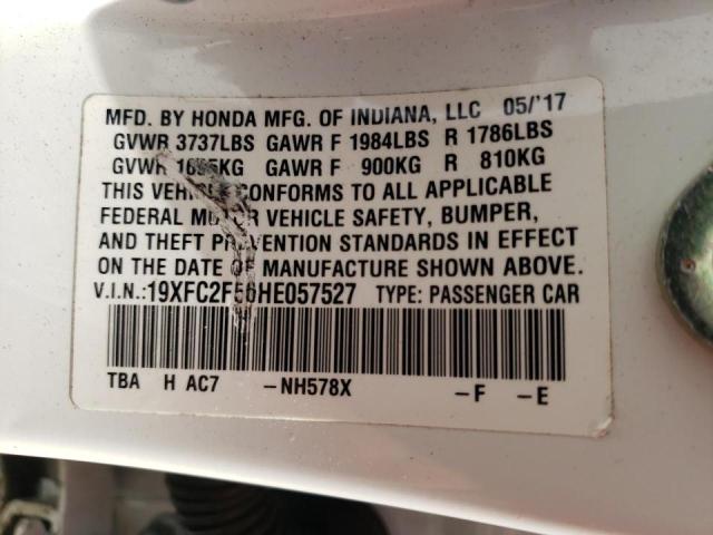 Photo 10 from auction – 2017 HONDA CIVIC LX with VIN 19XFC2F50HE057527
