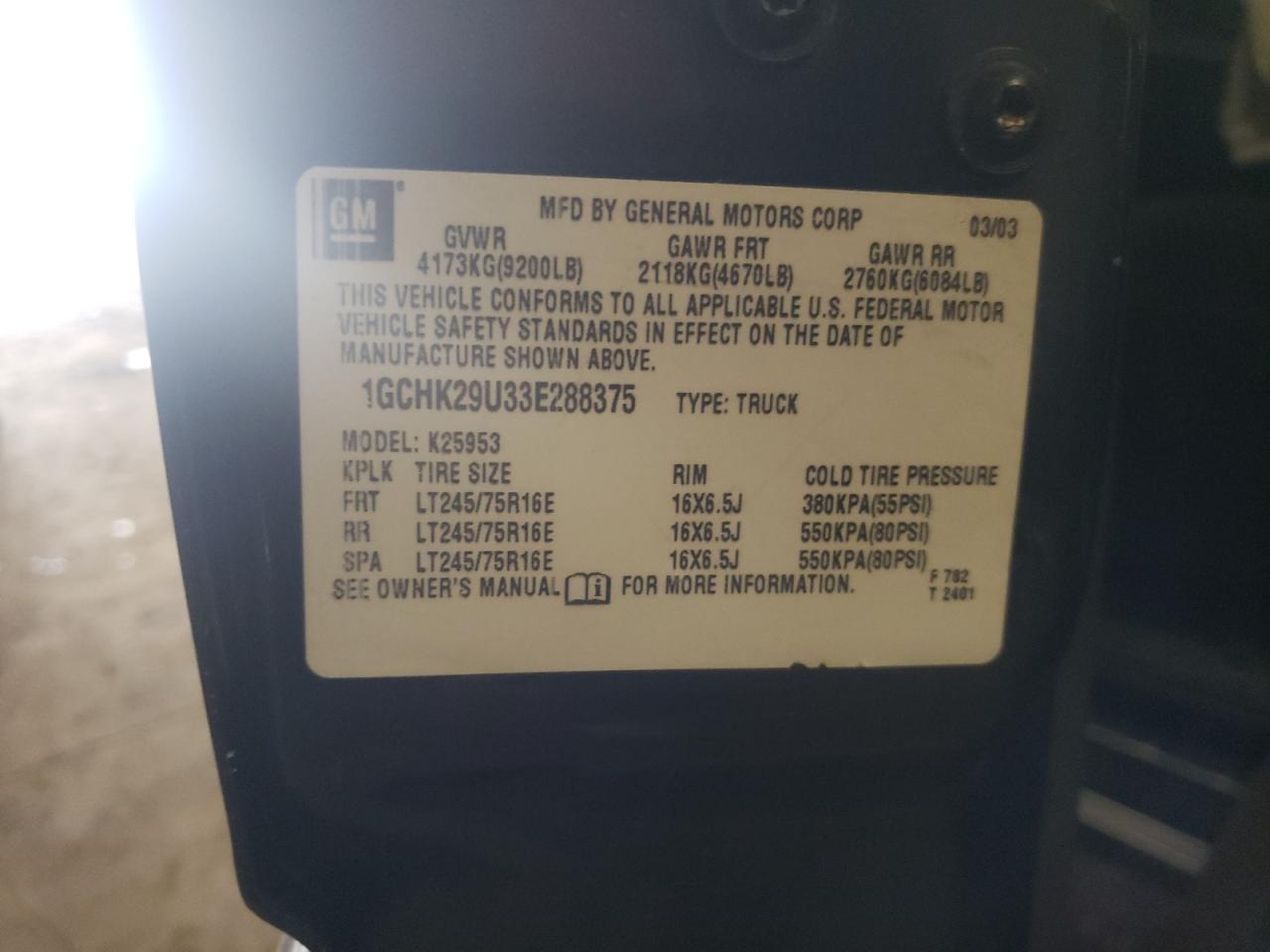 Photo 10 from auction – 2004 CHEVROLET SILVERADO with VIN 1GCEK19T44E383159