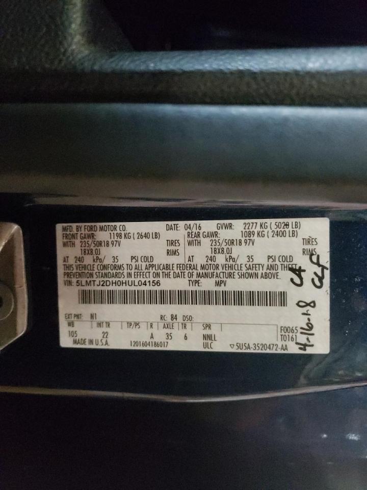 Photo 10 from auction – 2017 LINCOLN MKC SELECT with VIN 5LMTJ2DH0HUL04156