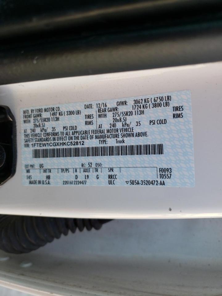 Photo 10 from auction – 2017 FORD F150 SUPER with VIN 1FTEW1CGXHKC52812