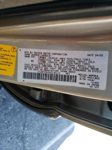 Photo 10 from auction – 2002 LEXUS RX 300 with VIN JTJGF10UX20140112