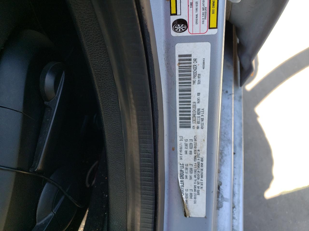 Photo 10 from auction – 2014 CHRYSLER 200 LX with VIN 1C3CCBAB1EN122610