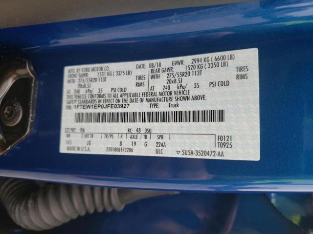 Photo 10 from auction – 2018 FORD F150 SUPER with VIN 1FTEW1EP0JFE03927