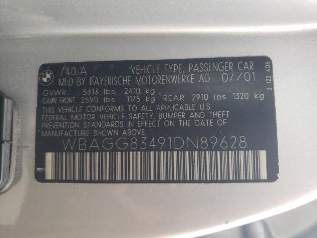 Photo 10 from auction – 2001 BMW 740 I AUTO with VIN WBAGG83491DN89628