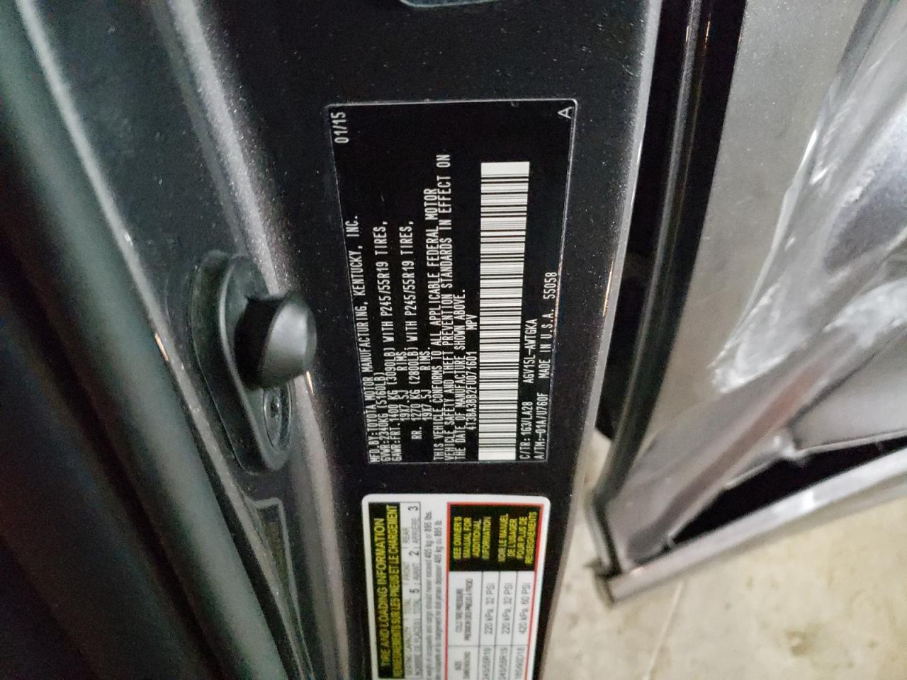 Photo 10 from auction – 2015 TOYOTA VENZA LE with VIN 4T3BA3BB2FU071601