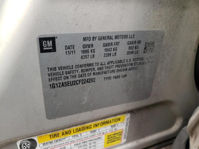 Photo 10 from auction – 2012 CHEVROLET MALIBU LS with VIN 1G1ZA5EU2CF224202