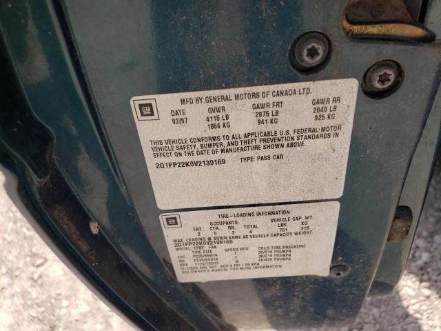 Photo 10 from auction – 1997 CHEVROLET CAMARO BAS with VIN 2G1FP22K0V2139169