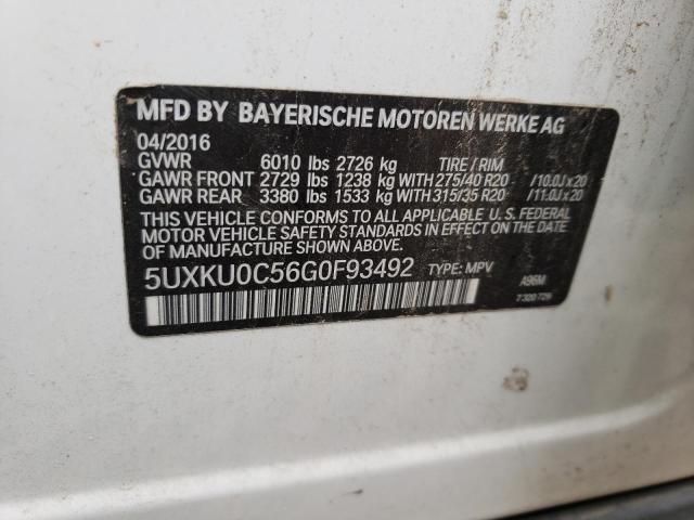 Photo 10 from auction – 2016 BMW X6 SDRIVE3 with VIN 5UXKU0C56G0F93492