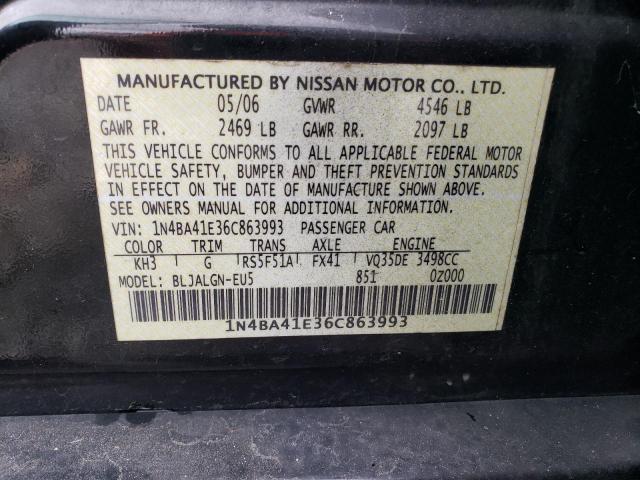 Photo 10 from auction – 2006 NISSAN MAXIMA SE with VIN 1N4BA41E36C863993