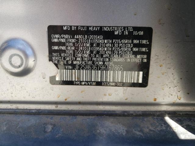 Photo 10 from auction – 2009 SUBARU FORESTER 2 with VIN JF2SH63679H767865