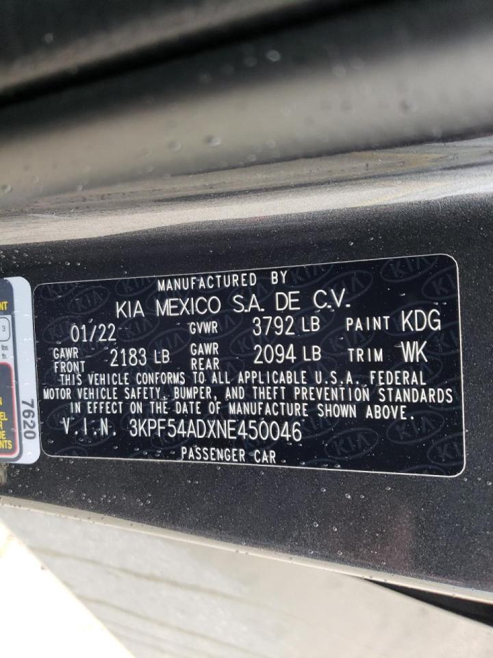 Photo 10 from auction – 2022 KIA FORTE EX with VIN 3KPF54ADXNE450046
