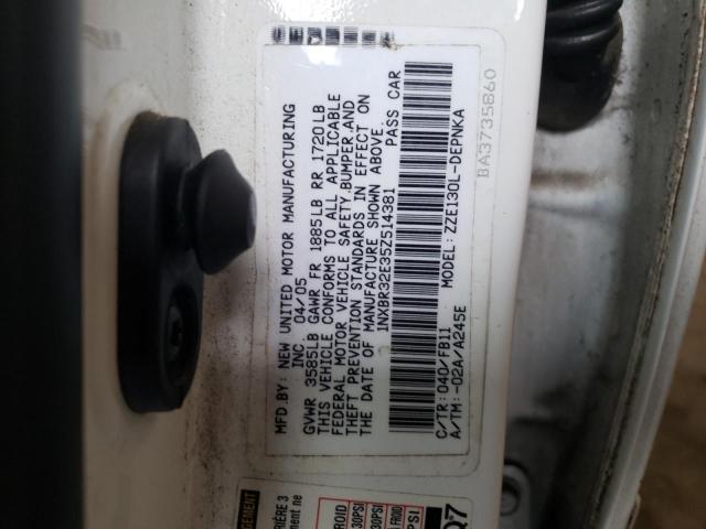 Photo 10 from auction – 2005 TOYOTA COROLLA CE with VIN 1NXBR32E35Z514381