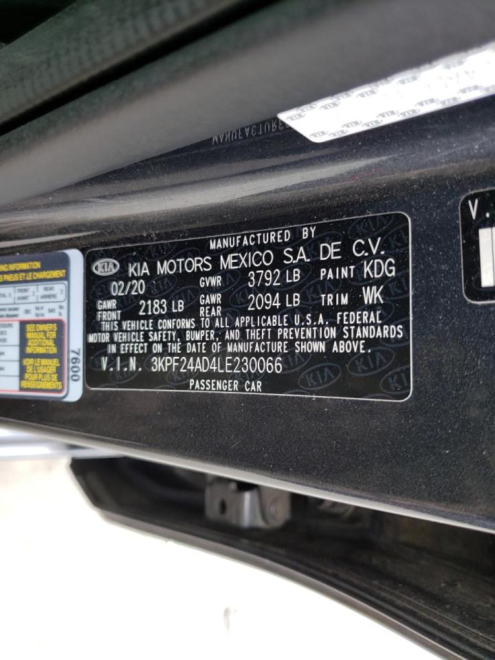 Photo 10 from auction – 2020 KIA FORTE FE with VIN 3KPF24AD4LE230066