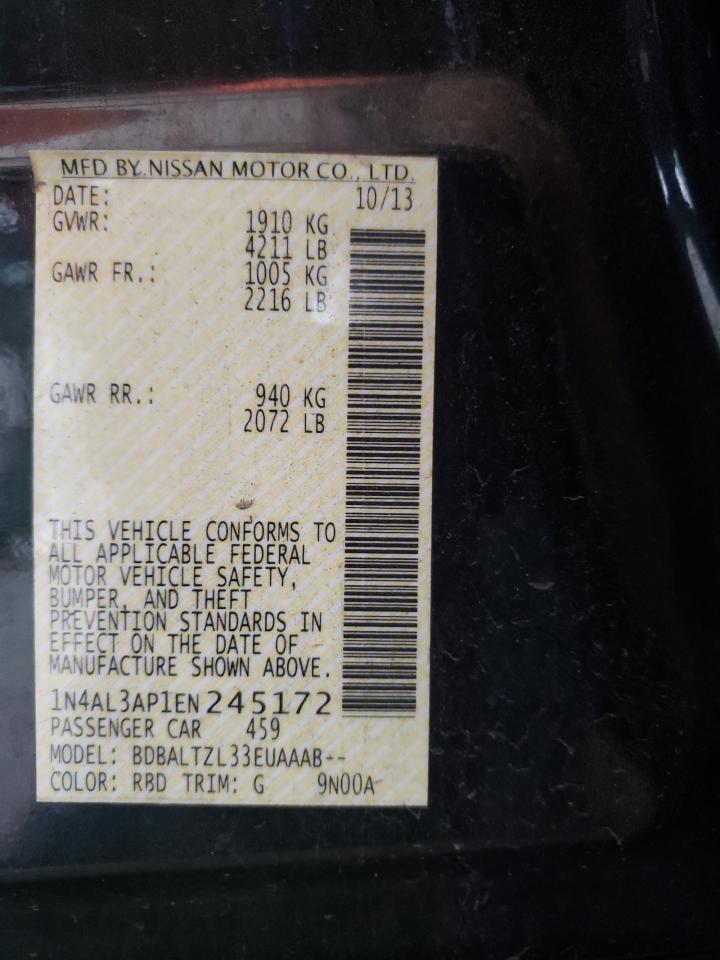 Photo 10 from auction – 2014 NISSAN ALTIMA 2.5 with VIN 1N4AL3AP1EN245172