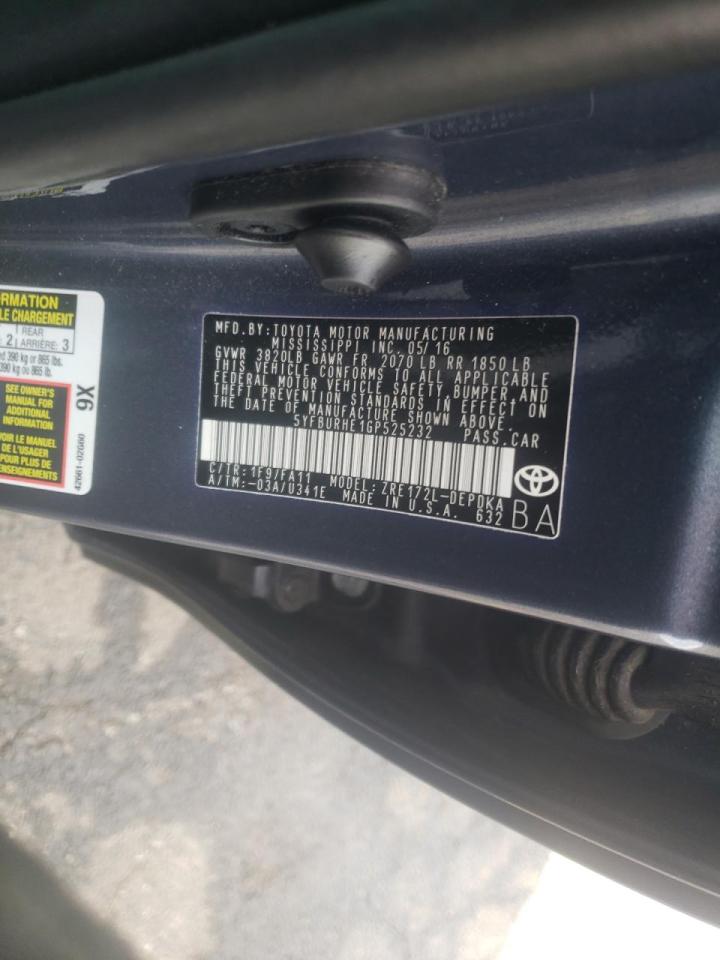 Photo 10 from auction – 2016 TOYOTA COROLLA L with VIN 5YFBURHE1GP525232
