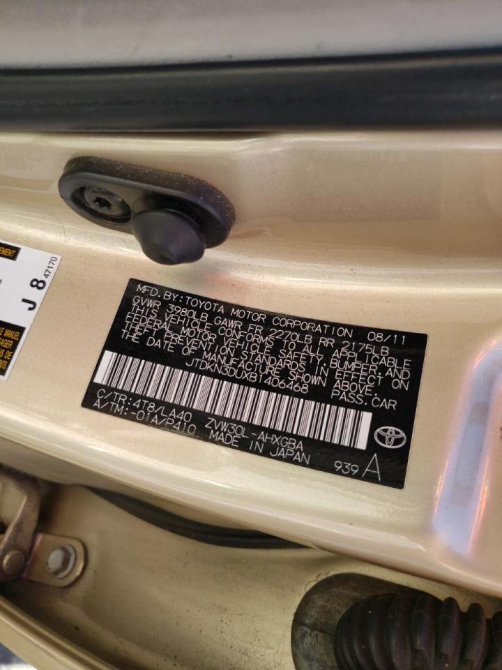 Photo 10 from auction – 2011 TOYOTA PRIUS with VIN JTDKN3DUXB1406468