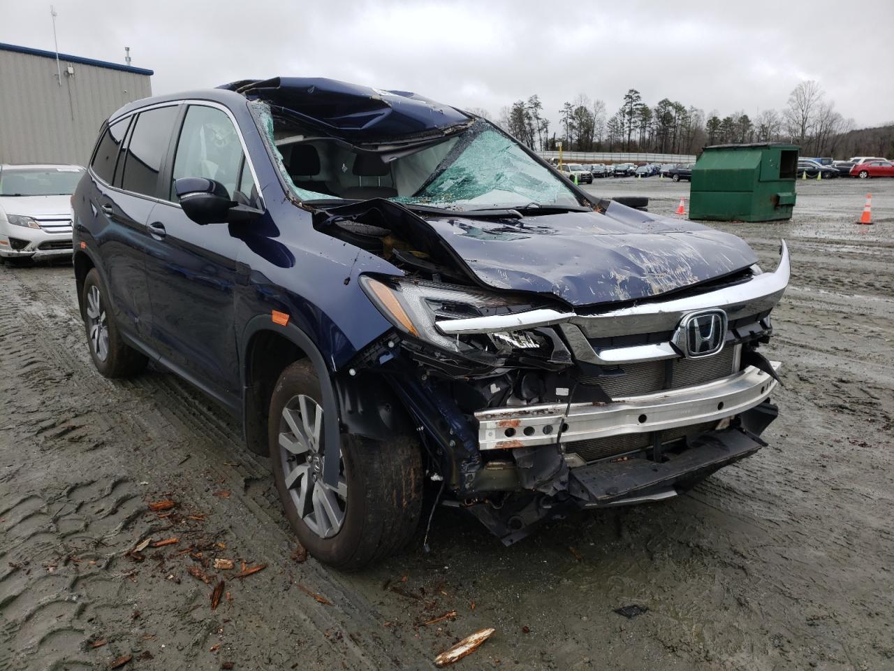 HONDA PILOT EX 2021 with VIN 5FNYF5H31MB002490 - Photo from auction