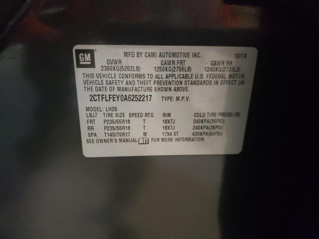 Photo 10 from auction – 2010 GMC TERRAIN SL with VIN 2CTFLFEY0A6252217