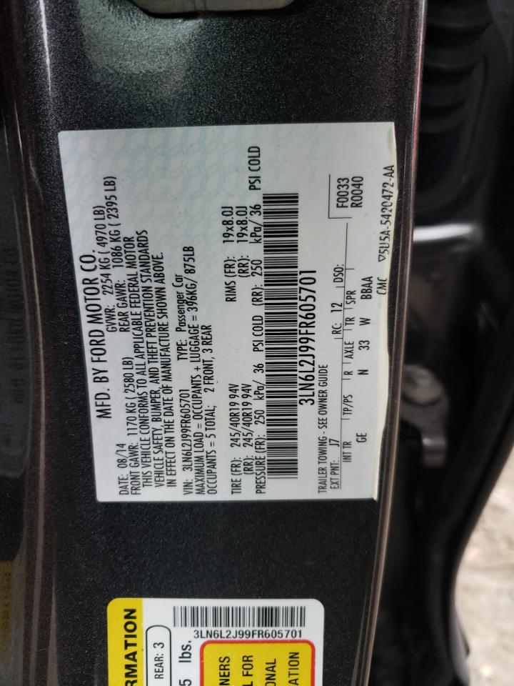 Photo 10 from auction – 2015 LINCOLN MKZ with VIN 3LN6L2J99FR605701