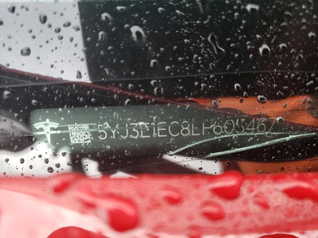 Photo 10 from auction – 2020 TESLA MODEL 3 with VIN 5YJ3E1EC8LF603467