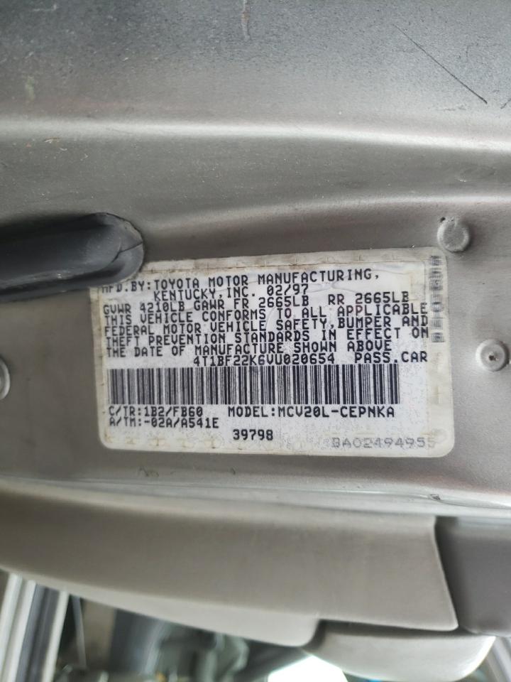 Photo 10 from auction – 1997 TOYOTA CAMRY CE with VIN 4T1BF22K6VU020654