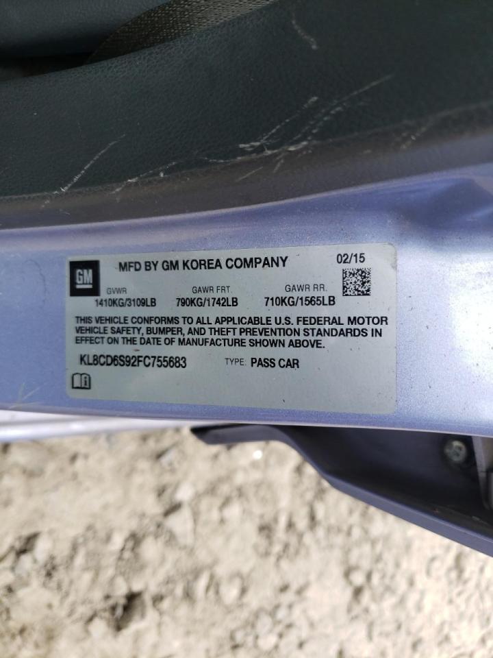 Photo 10 from auction – 2015 CHEVROLET SPARK 1LT with VIN KL8CD6S92FC755683