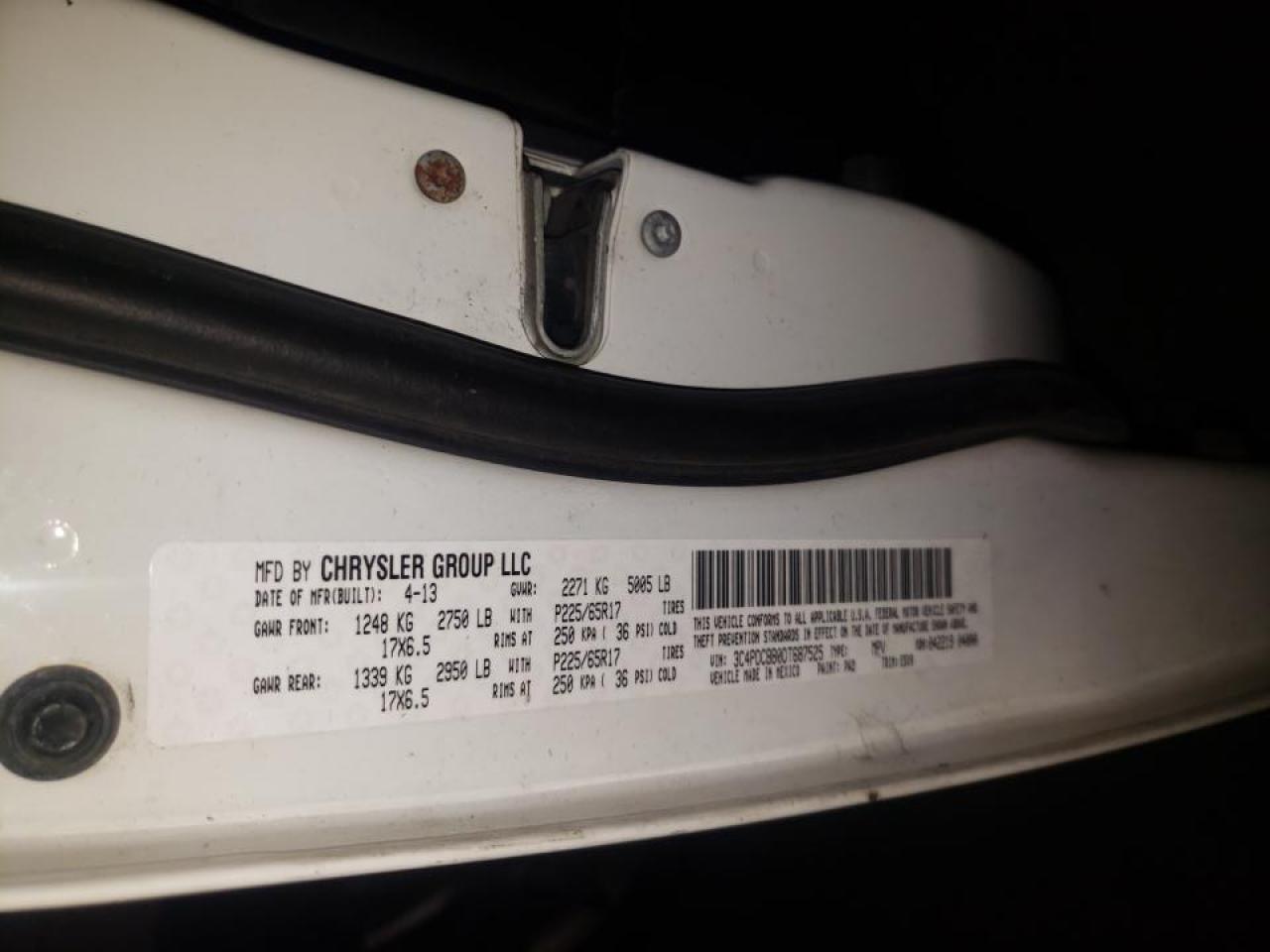 Photo 10 from auction – 2013 DODGE JOURNEY SX with VIN 3C4PDCBB0DT687525
