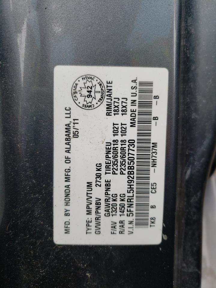 Photo 10 from auction – 2011 HONDA ODYSSEY TO with VIN 5FNRL5H92BB507730