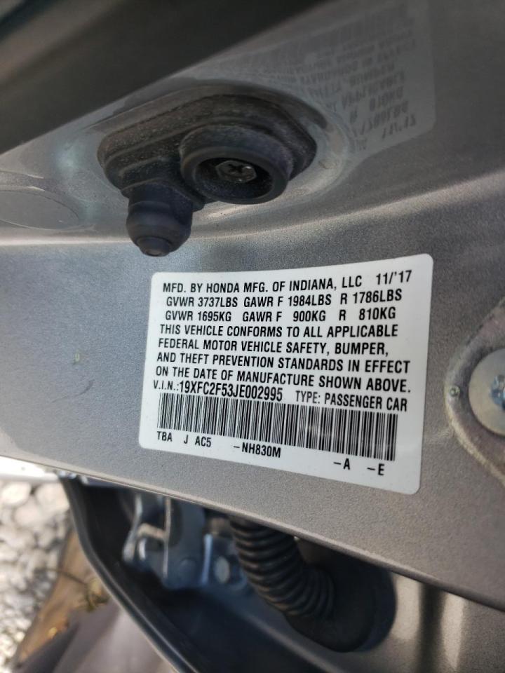 Photo 10 from auction – 2018 HONDA CIVIC LX with VIN 19XFC2F53JE002995