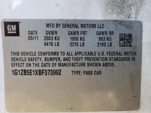 Photo 10 from auction – 2011 CHEVROLET MALIBU LS with VIN 1G1ZB5E1XBF373992