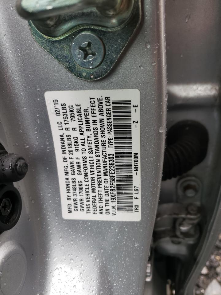 Photo 10 from auction – 2015 HONDA CIVIC LX with VIN 19XFB2F58FE236303