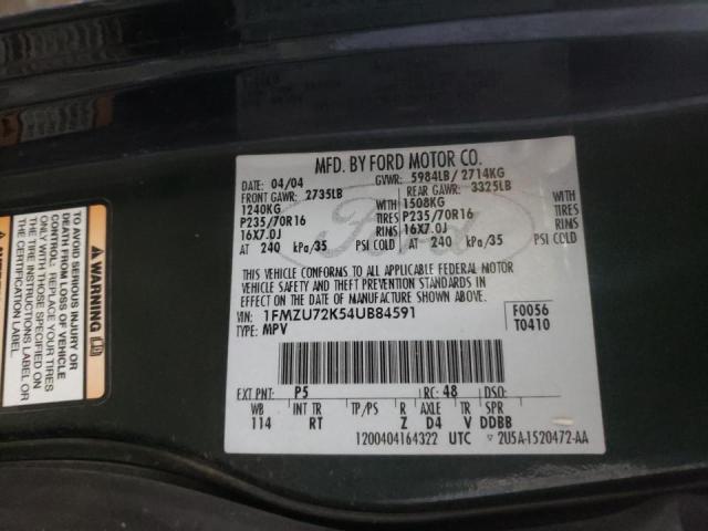 Photo 10 from auction – 2004 FORD EXPLORER X with VIN 1FMZU72K54UB84591
