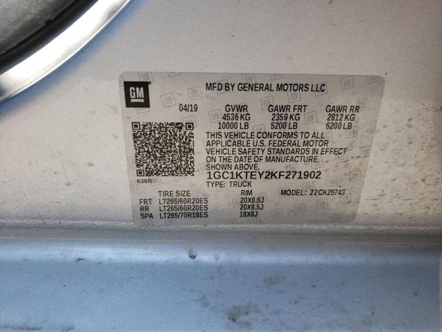 Photo 10 from auction – 2019 CHEVROLET SILVERADO with VIN 1GC1KTEY2KF271902