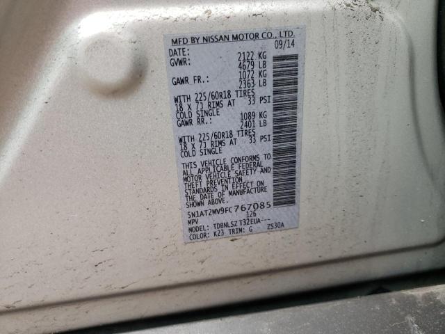Photo 10 from auction – 2015 NISSAN ROGUE S with VIN 5N1AT2MV9FC767085