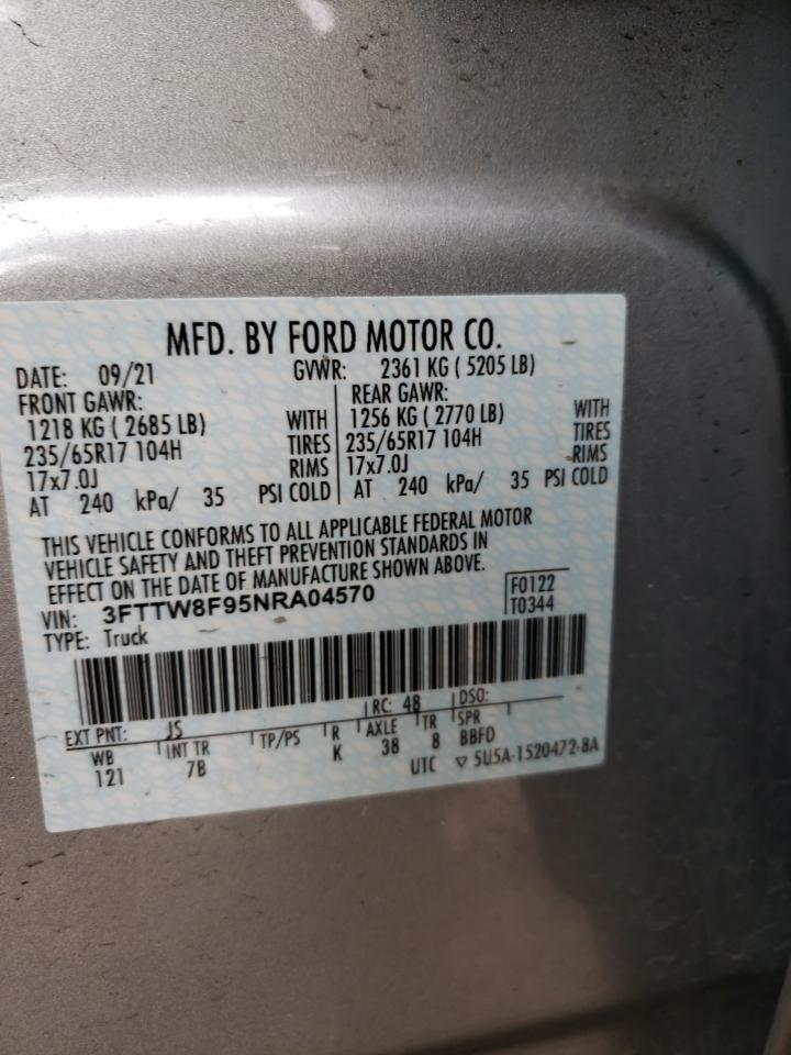 Photo 10 from auction – 2022 FORD MAVERICK X with VIN 3FTTW8F95NRA04570