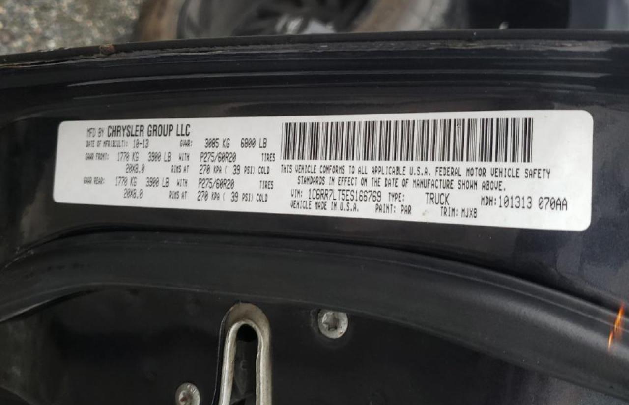 Photo 10 from auction – 2014 RAM 1500 SLT with VIN 1C6RR7LT5ES166769
