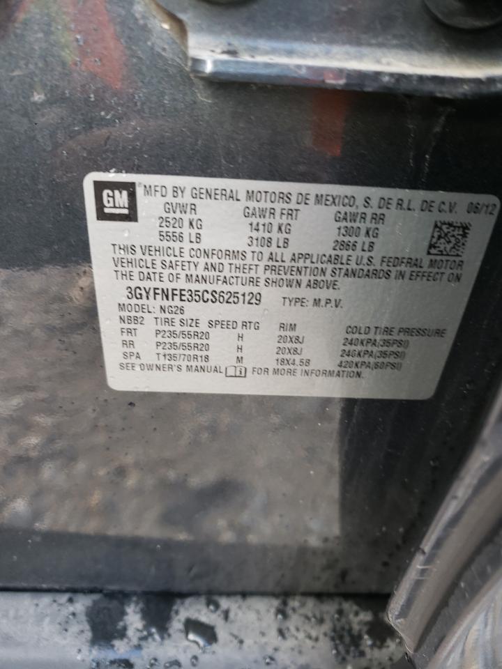 Photo 10 from auction – 2012 CADILLAC SRX PREMIU with VIN 3GYFNFE35CS625129