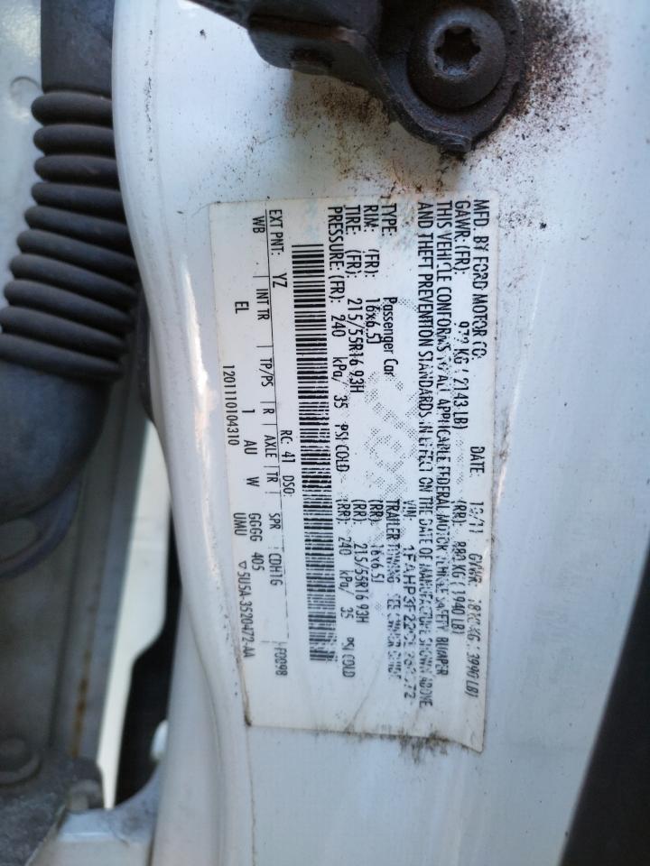 Photo 10 from auction – 2012 FORD FOCUS SE with VIN 1FAHP3F22CL268372
