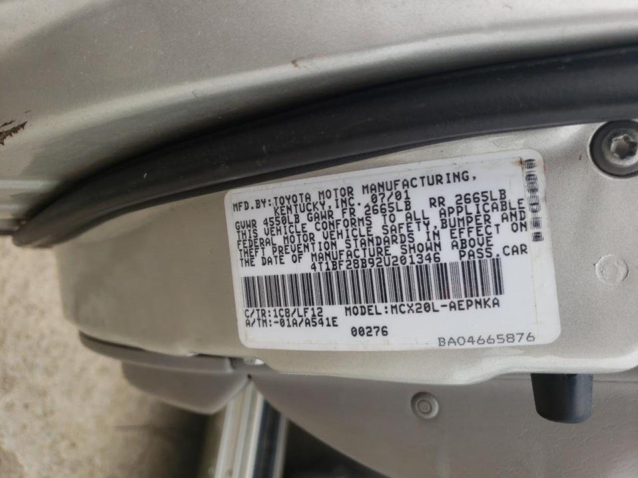 Photo 10 from auction – 2002 TOYOTA AVALON XL with VIN 4T1BF28B92U201346