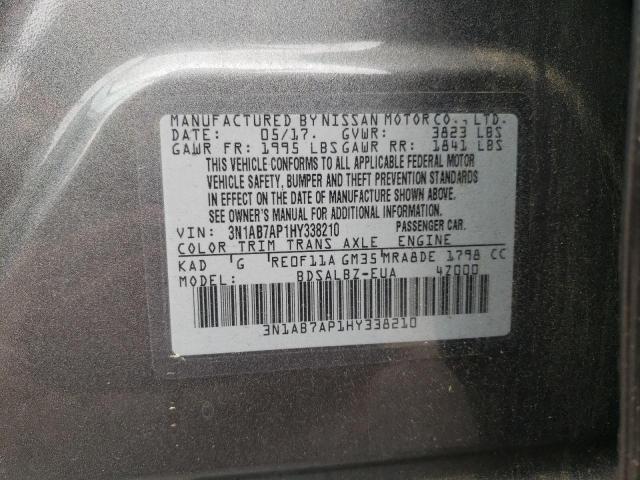 Photo 10 from auction – 2017 NISSAN SENTRA S with VIN 3N1AB7AP1HY338210