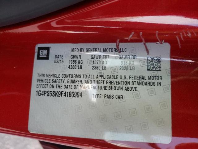 Photo 10 from auction – 2015 BUICK VERANO with VIN 1G4PS5SK9F4186994